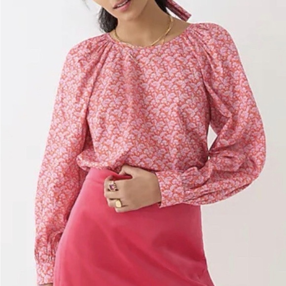 J. Crew Tops - J Crew x Liberty Pink Floral Long-Sleeve Blouse